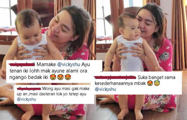 Unggah Foto Dasteran, Nggak Makeup dan Sambil Momong Anak, Vicky Shu Banjir Pujian. Keibuan Banget!