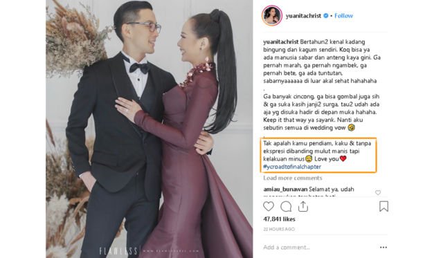 Dibilang Telat Nikah, Yuanita Christiani Bikin Tulisan Soal Perjalanan Cintanya. Ngena Banget!