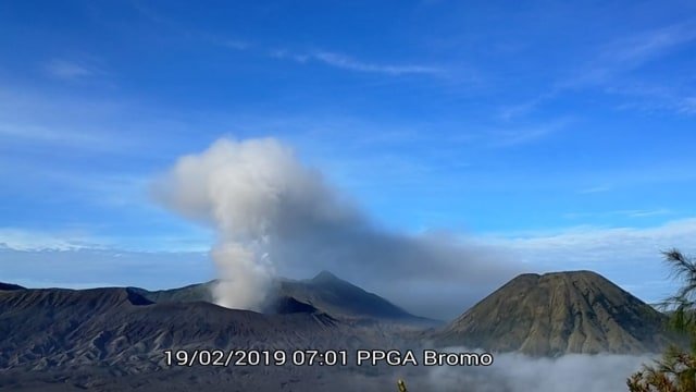 Gunung Bromo Erupsi dan Keluarkan Abu Setinggi 600 Meter. Radius 1 Kilometer Harus Dikosongkan