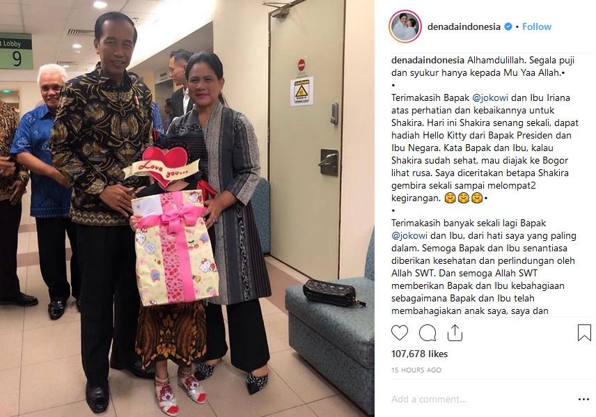 Jokowi Kunjungi Anak Denada di Singapura, Sang Presiden Janjikan Ini dan Beri Hadiah Tak Terduga