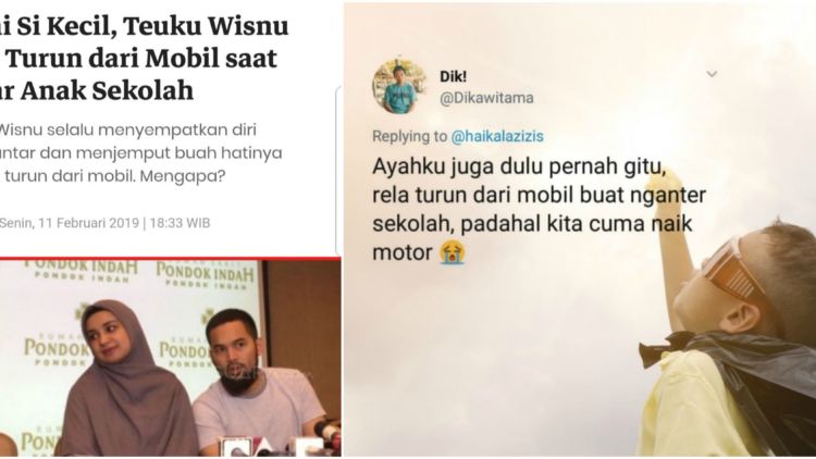 15 Tanggapan Receh Warganet Soal Berita Teuku Wisnu yang Rela Turun Mobil Demi Antar Anak Sekolah