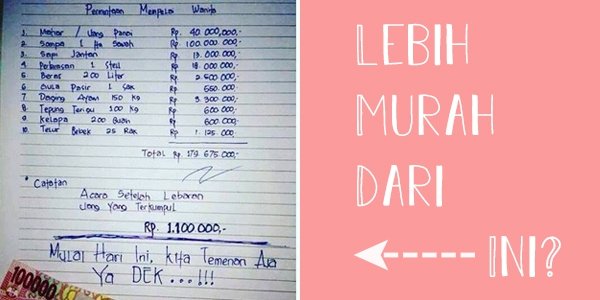 Seribu Sampai 15 Ribu Rupiah, 6 Perhitungan ‘Nikah Murah’ Ini Miris, Kocak Tapi Sedikit Ada Benarnya