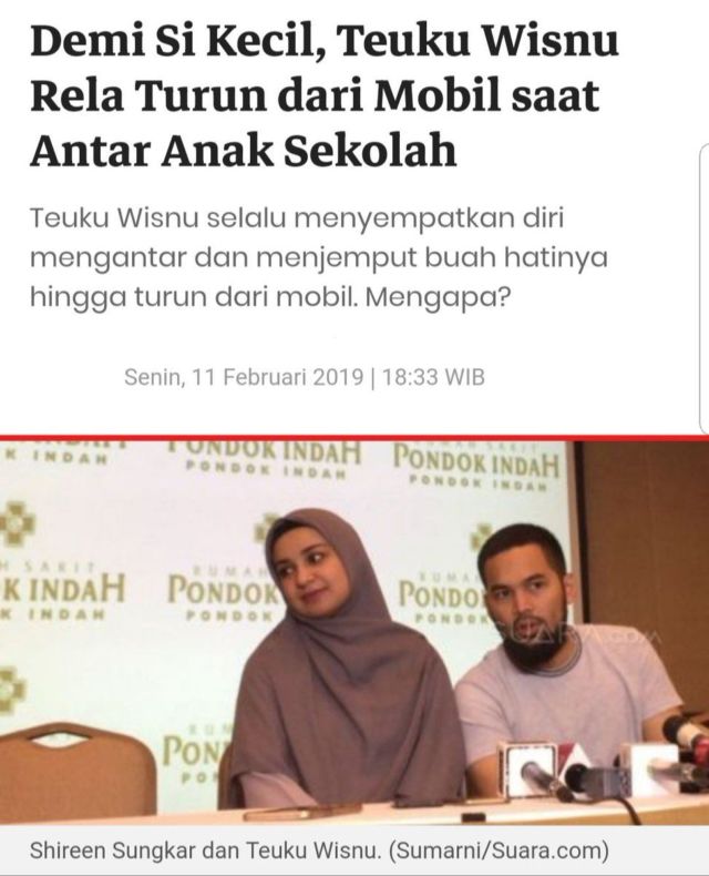 15 Tanggapan Receh Warganet Soal Berita Teuku Wisnu yang Rela Turun Mobil Demi Antar Anak Sekolah