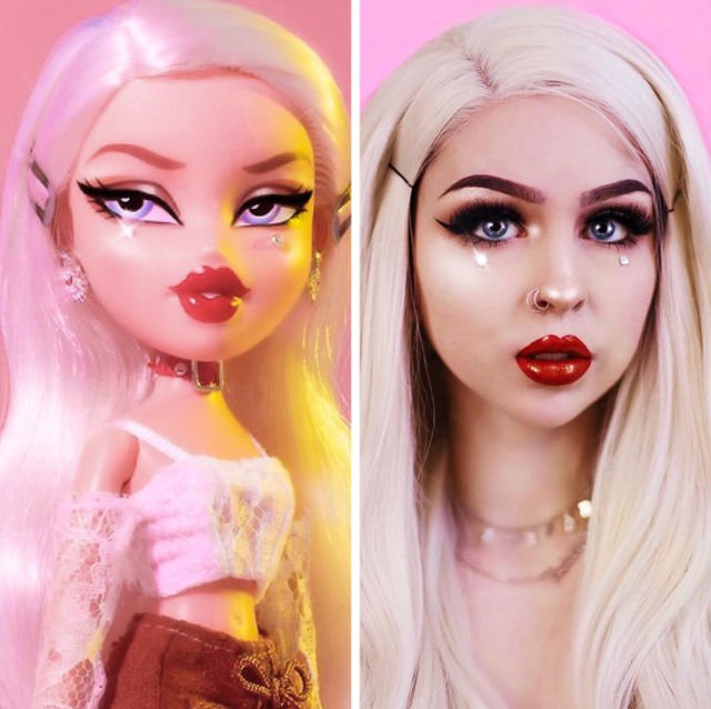 Boneka VS Manusia, Viralnya #BratzChallenge Ini Bikin Kamu Takjub Sama Kekuatan Make-up Mengubah Muka!