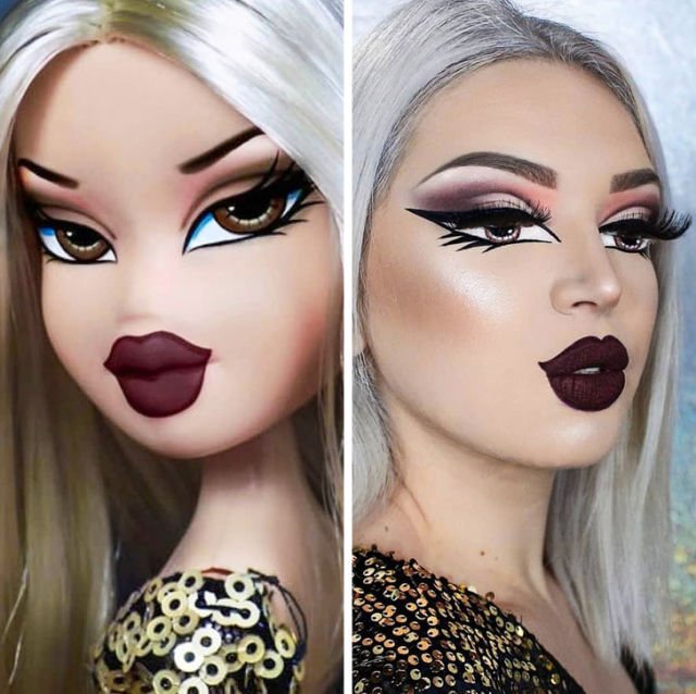 Boneka VS Manusia, Viralnya #BratzChallenge Ini Bikin Kamu Takjub Sama Kekuatan Make-up Mengubah Muka!