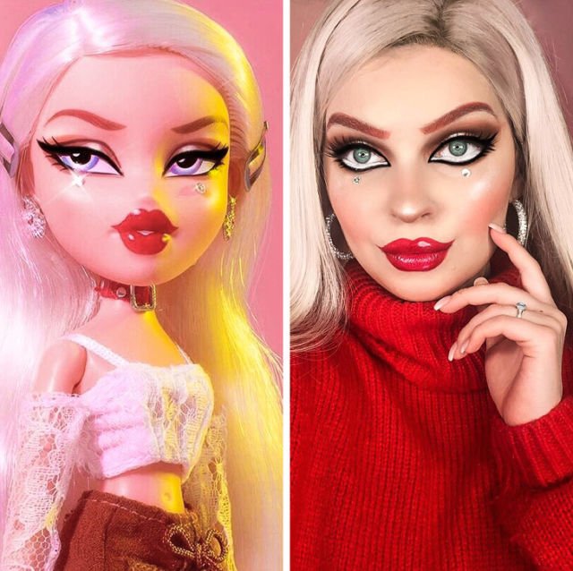 Boneka VS Manusia, Viralnya #BratzChallenge Ini Bikin Kamu Takjub Sama Kekuatan Make-up Mengubah Muka!