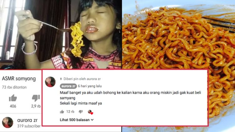 Viral Unggah ASMR Samyang Padahal Cuma Mi Instan, Gadis ini Minta Maaf. Salut Sama Keberaniannya!