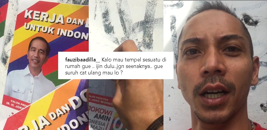 Video Fauzi Baadila yang Copot Poster Jokowi-Ma’ruf Viral. Ia Geram Karena ‘Main Tempel Aja!’