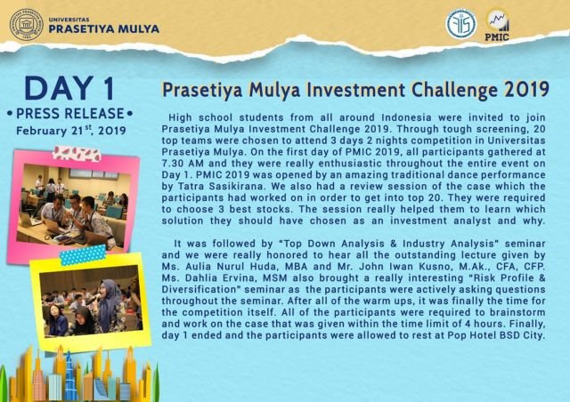 Begini Keseruan PMIC 2019 yang Diadakan Univ. Prasetiya Mulya. Nyesel kan Nggak Ikutan?