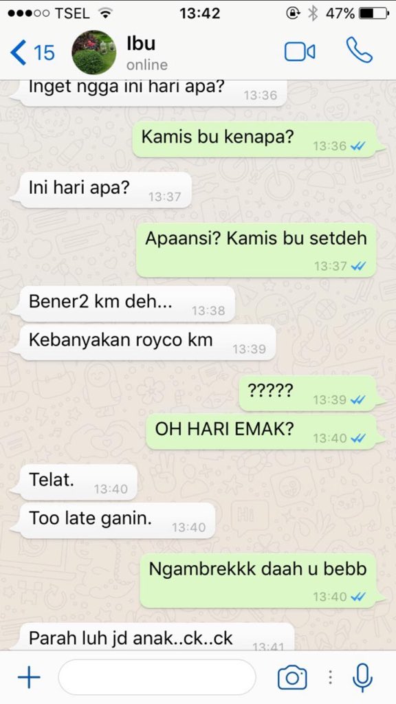 Beredar Chat Ibu dan Anak yang Kelewat Kocak; Gambaran Hubungan Tanpa Sekat Bak Sahabat