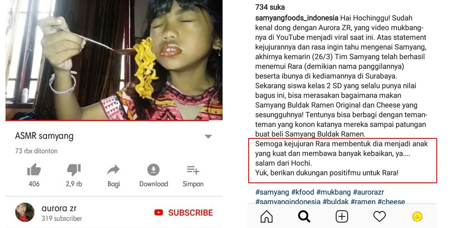 Akui Bohong pada Video Mukbangnya, Dek Rara Diberi Hadiah dari Samyang Foods. Jujur Membawa Berkah!