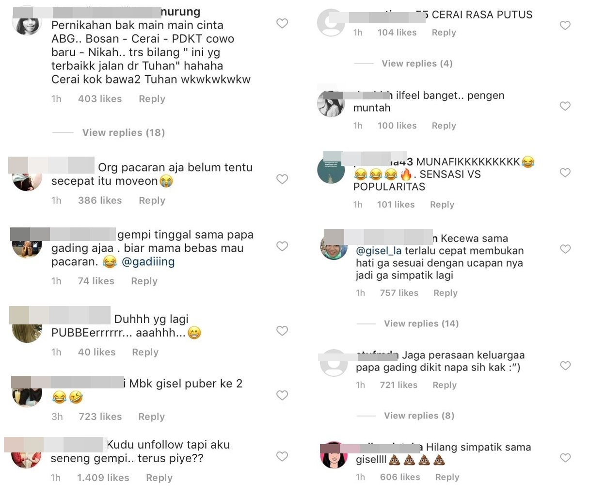 Dibilang 'Cerai Rasa Putus' Sampai Puber Kedua, Postingan Gisella dan Wijaya Saputra Tuai Kekecewaan