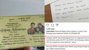 Namai Anak dengan “Gopay”, Gojek Berikan Keluarga Ini Gopay Gratis Selama Setahun. Rezeki Anak Saleh