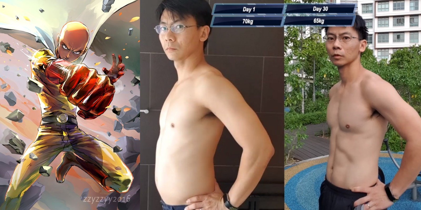 Berkat Kartun One Punch Man, Pria Singapura ini Sukses Diet dan Bentuk Badan Jadi Atletis. Mantul!