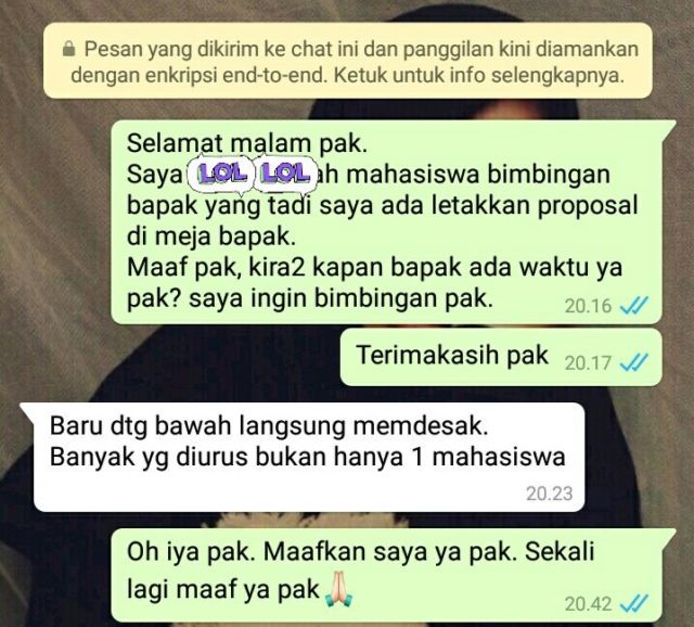 12 Balasan Chat dari Dospem ini Bukti Bahwa Skripsi Macet Kadang Bukan Karena Kita. Serba Salah, Ya~