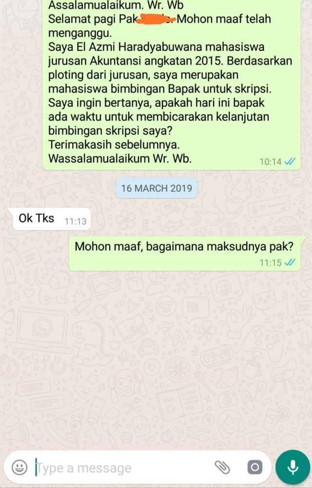 12 Balasan Chat dari Dospem ini Bukti Bahwa Skripsi Macet Kadang Bukan Karena Kita. Serba Salah, Ya~