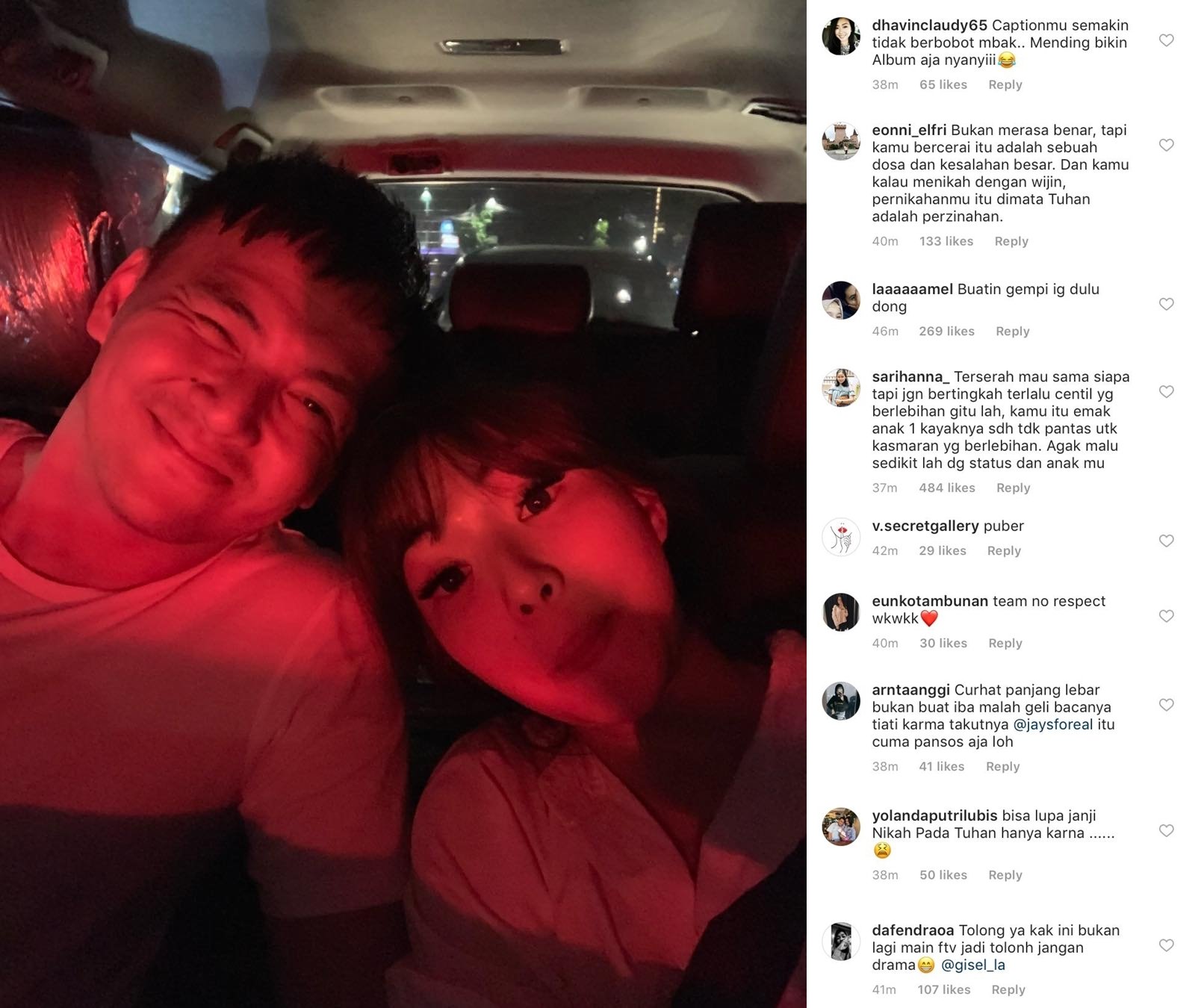 Capek Disudutkan, Gisel Unggah Selfie bareng Wijaya Saputra. Katanya Biar pada Puas Bully Dirinya