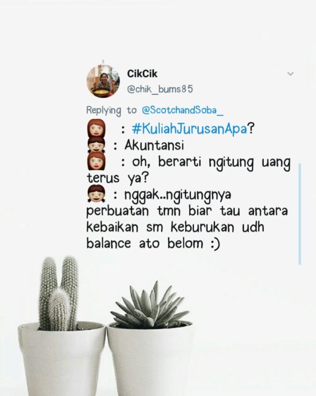 Biar balancenya dihitung anak akuntansi.