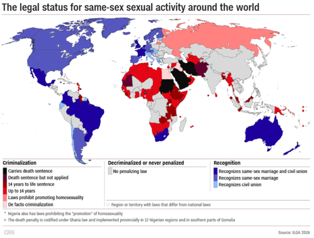 Ini Peta di Mana LGBT Bisa Dihukum Mati. Ternyata Bukan Cuma di Brunei Darussalam Saja