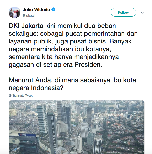 Cek 7 Usulan Warganet terhadap Isu Pemindahan Ibu Kota dari Jakarta, Mana nih yang Paling Relevan?