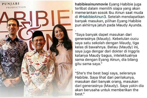 Maudy Ayunda Berprestasi Lagi! Bakal Memerankan 'Ainun' dan Dipilih Langsung Sama Eyang Habibie