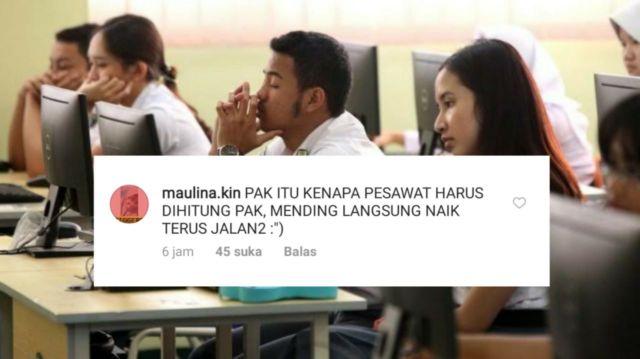 14 Luapan Hati Kocak Dedek-dedek Habis UNBK Matematika. Akun Kemendikbud jadi Sasaran