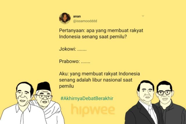 13 Cuitan Warganet Ini Jadi Hiburan Tersendiri dari Debat Semalam. Yay, #AkhirnyaDebatBerakhir Juga~