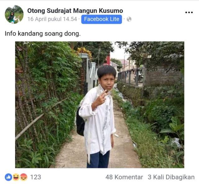 13 Status Kocak Otong Sudrajat, Bocah Penakluk Soang Asal Sunda. Aksinya Bikin Ngakak Sampai Mules