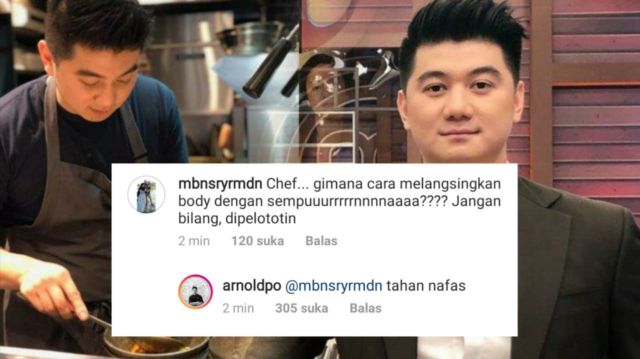 14 Reaksi Kocak Chef Arnold Tanggapi Komentar Kocak Warganet. Nggak Nyangka, Aslinya Receh Banget