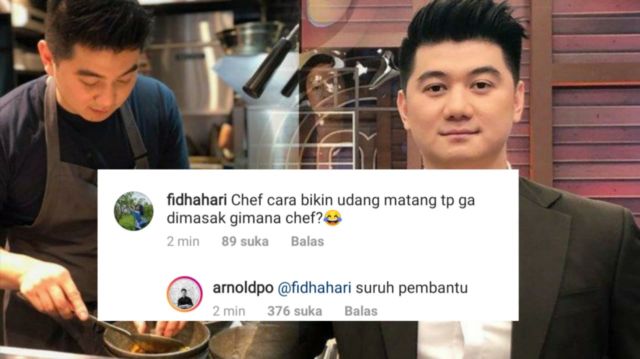 14 Reaksi Kocak Chef Arnold Tanggapi Komentar Kocak Warganet. Nggak Nyangka, Aslinya Receh Banget