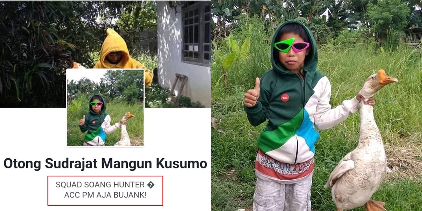 13 Status Kocak Otong Sudrajat, Bocah Penakluk Soang Asal Sunda. Aksinya Bikin Ngakak Sampai Mules