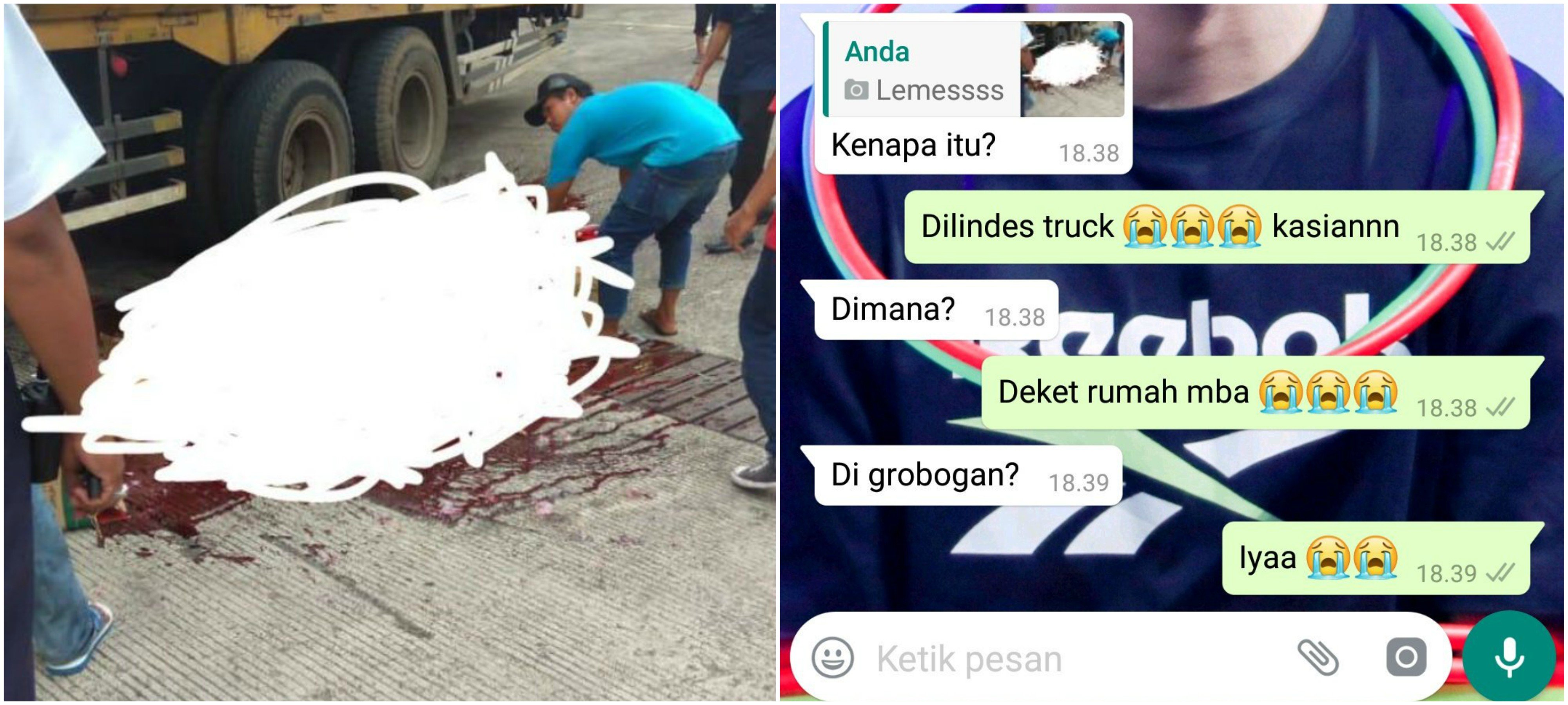 9 Reaksi Orang yang Ketipu oleh Foto 'Terlindas Truk'. Gambar Disensor Gini Emang Bikin Ngeri sih!