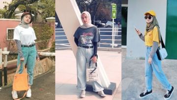 10 Ide Padu Padan Kaus Lengan Pendek Untuk Hijabers. Sopan Tertutup, tapi Tetap Stylish dan Kece