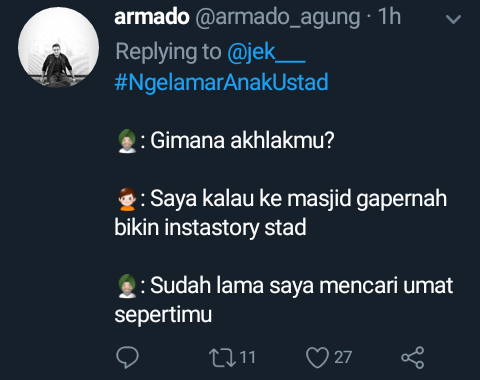 Contoh Cara Netizen Melamar Anak Ustadz, Biar Kamu Siap Sedia Kelak