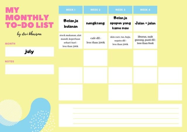 monthly planner