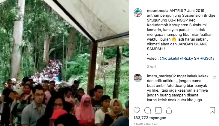 Libur Lebaran, Jembatan Situ Gunung Sukabumi Dijejali Wisatawan. Pengunjung Harus Antri 3-4 Jam!