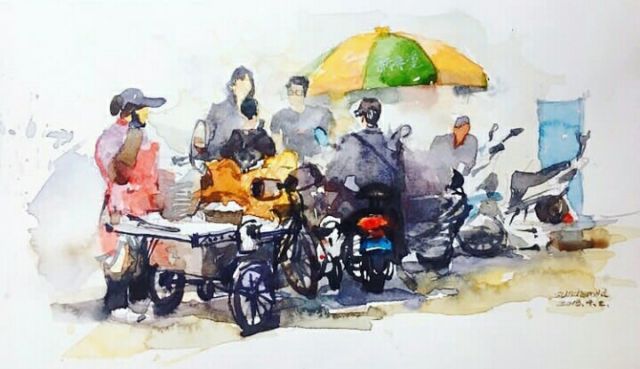 belajar watercolor