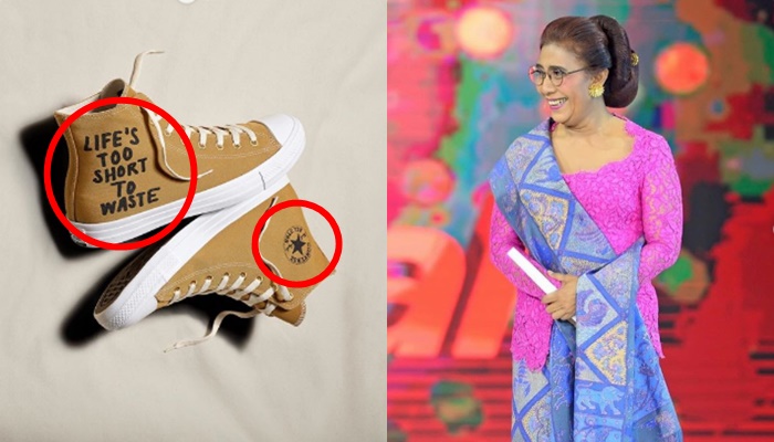 Susi Pudjiastuti Kenakan Sneakers dari Plastik, Desainnya Bikin Para Follower Salah Fokus