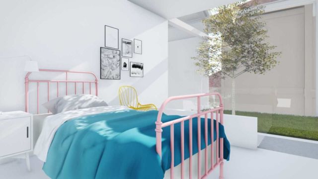 Kamar tidur anak kekinian dengan tanaman Pb House karya Dform