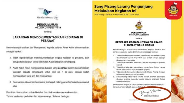 Gara-gara Larangan Selfie Garuda, 9 Brand ini Juga Ikutan Bikin Aturan Serupa. Tapi kok Kocak sih~