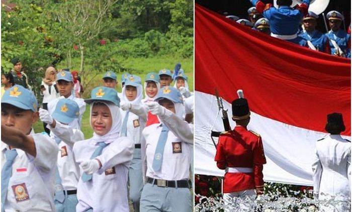 Bertugas Tanpa Seragam, Puluhan Anggota Paskibraka Menangis Saat Kibarkan Sang Merah Putih