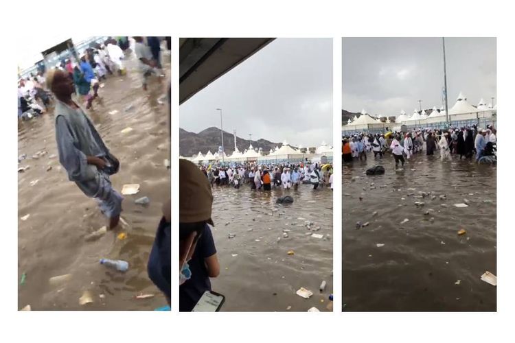 Beredar Video Banjir di Mina, Jemaah Haji Terjebak Dalam Genangan Air. Begini 4 Fakta Sebenarnya