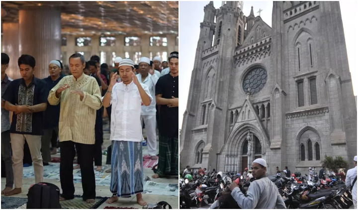 Hormati Salat Idul Adha di Masjid Istiqlal, Gereja Katedral Tunda Misa Pagi Ini. Indahnya Toleransi~