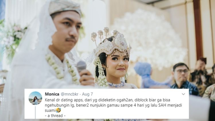 Viral Utas Menikah Kenalnya dari Aplikasi Kencan. Bukti Jodoh Bisa Dipertemukan dengan Beragam Cara