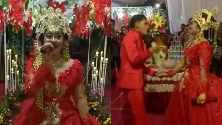 Pengantin ini Viral Setelah Duet Nyanyi di Nikahannya Sendiri. Nggak Perlu Sewa Hiburan Lagi nih :D