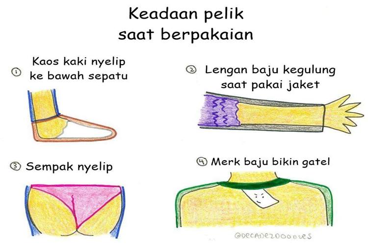 10 Ilustrasi dari Permasalahan Receh Sehari-Hari. Akurat Banget, Pasti Kayak yang Kita Bayangin!