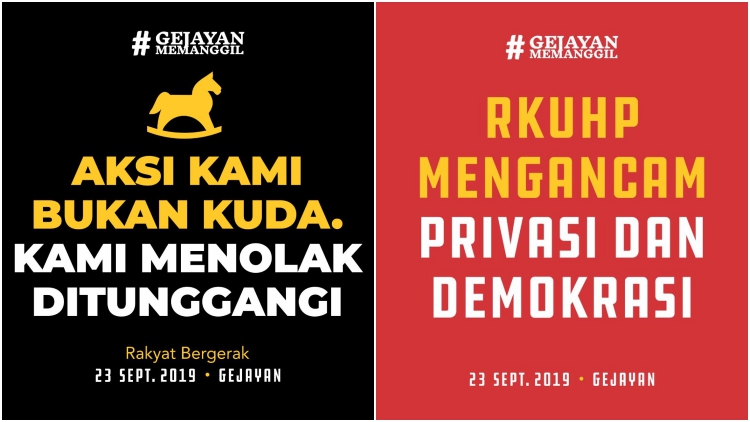 Kumpulan Poster Digital yang Turut Mengawal Aksi #GejayanMemanggil. Isinya Beragam Tuntutan Publik