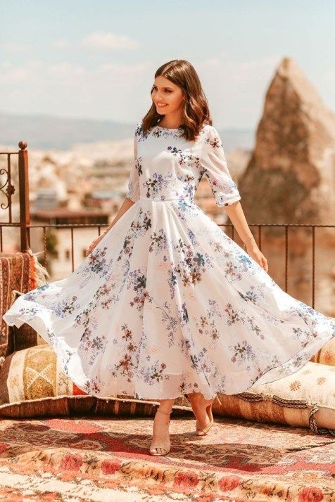 42 Adorable and Elegant Fashion for Fall with Flower Dress Style