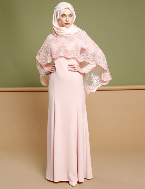 Womens modest full coverage long sleeve with cape for gown abaya