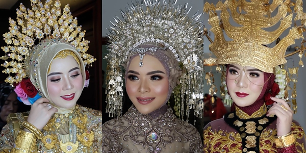 12 Ide Padu Padan Mahkota Adat Pengantin dengan Hijab